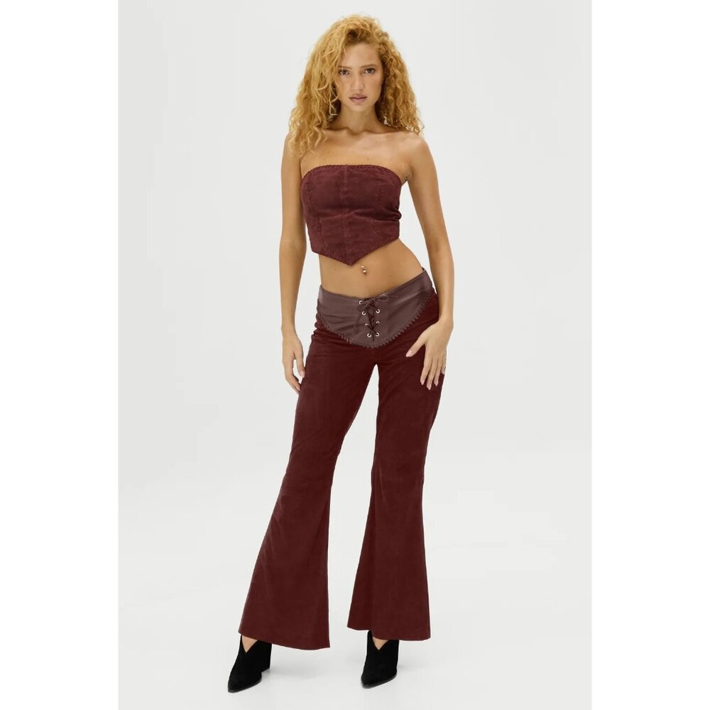 Understated Leather Sonny Suede Pants in Chocolate Small New Womens Leather - Picture 14 of 15